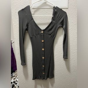 Grey ribbed mini dress size Small from Fashion Nova